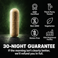 SYN capsule with quality badges and the money-back guarantee