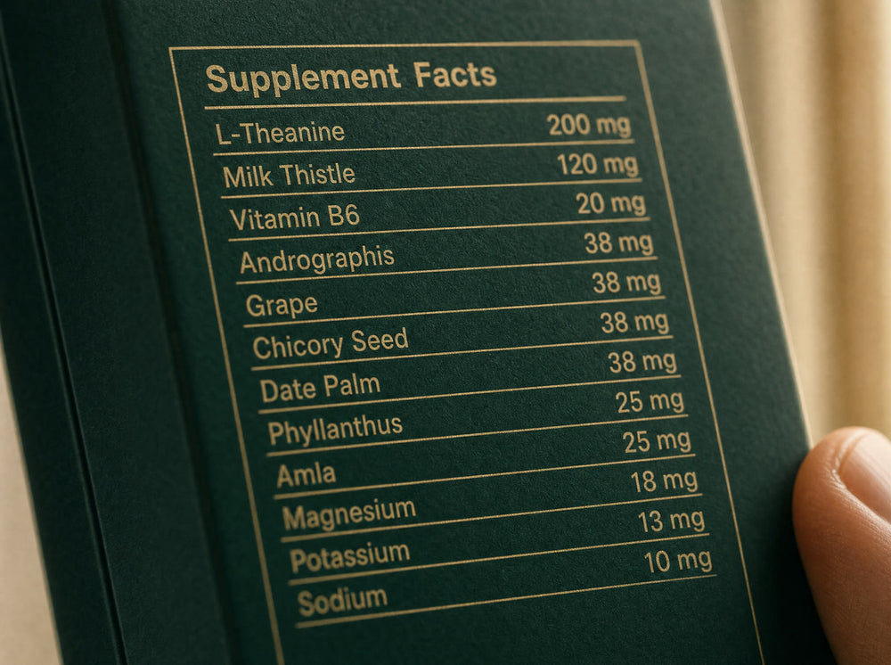 The SYN supplement facts panel, every dose printed