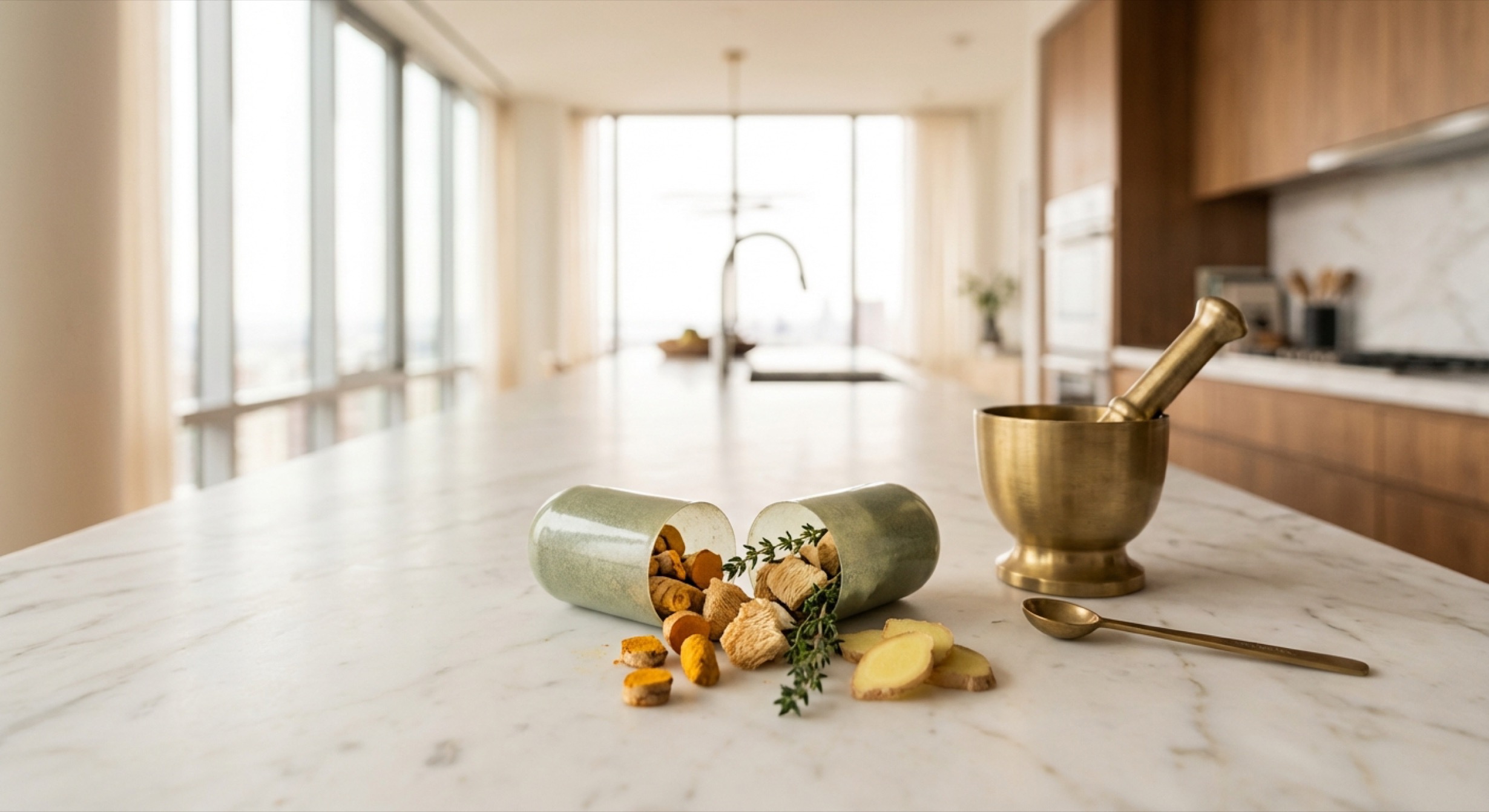 SYN capsule splitting open with natural ingredients