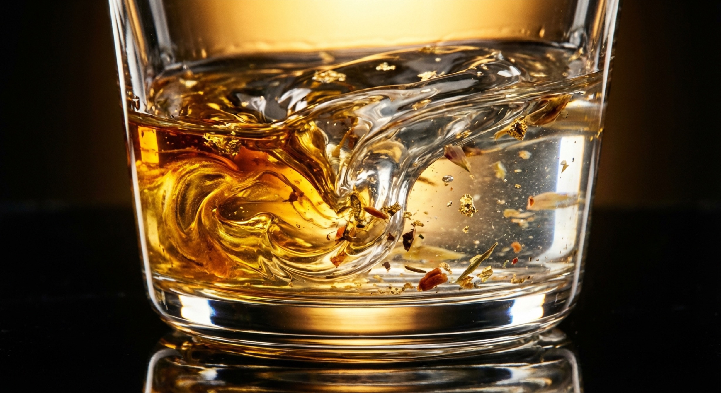 Warm macro of golden turmeric and botanical textures